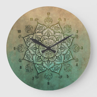 Relógio de Parede Boêmio Mandala Indiano Vintage
