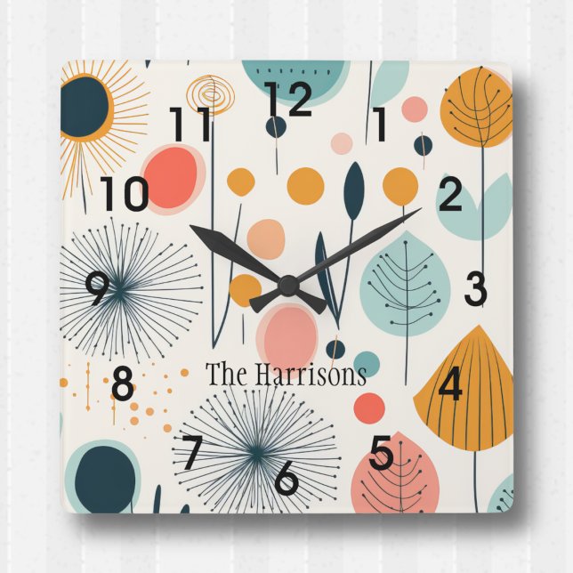 Relógio de Parede Botânica Retro MCM (Criador carregado)