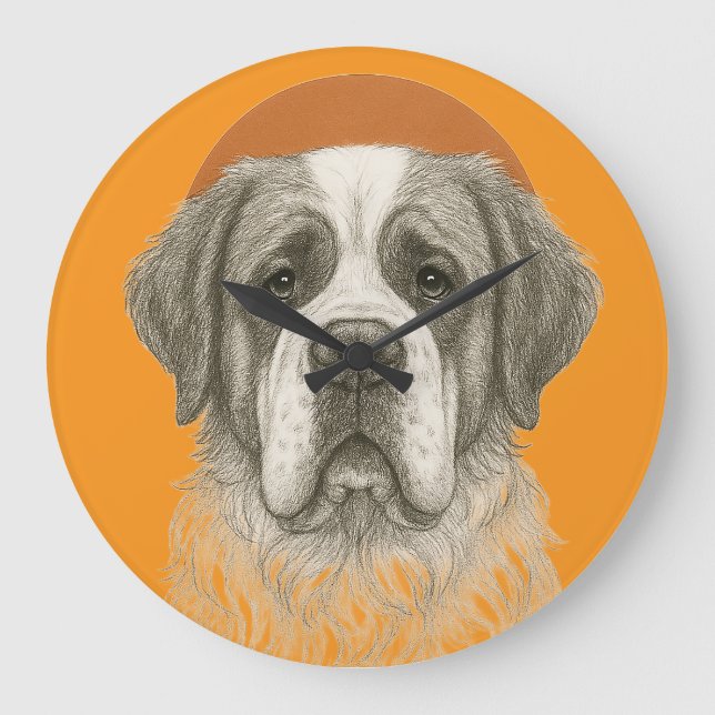 Relógio de Parede Cachorro São Bernardo (Frente)