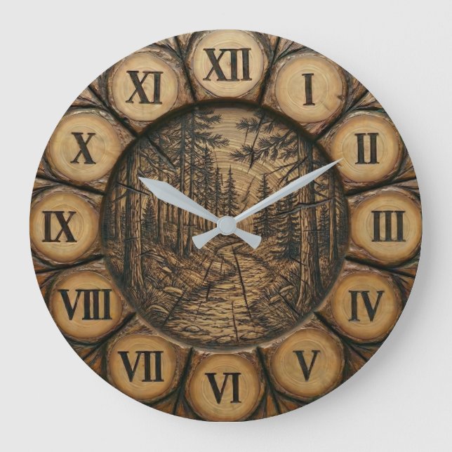 Relógio de Parede Caminho da Floresta Rústica (Frente)