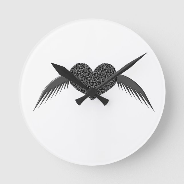 Relógio de Parede Cardíaca com Amor Gothic (Frente)