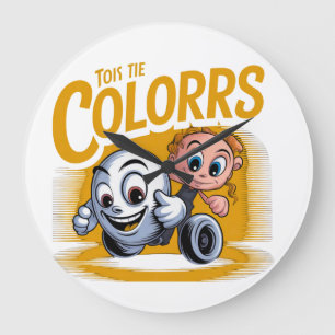 Relógio de Parede Cartoon Arte Pop Vibrante