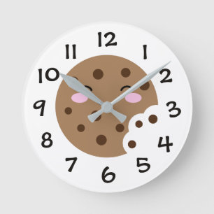 Relógio de parede cartoon de biscoito de chocolate