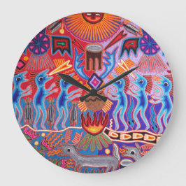Relógio de Parede Cerimônia Ritual SW Huichol Peyo
