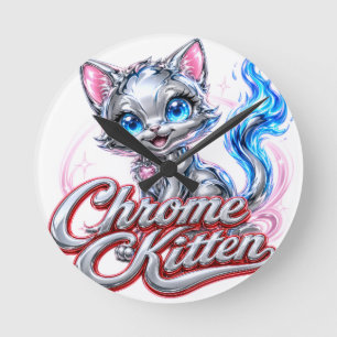Relógio de Parede Chrome Kitten