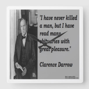 Relógio de Parede Clarence Darrow & Citação Famosa