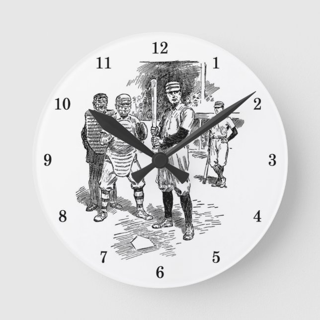 Relógio de Parede Clássico de Beisebol (Frente)