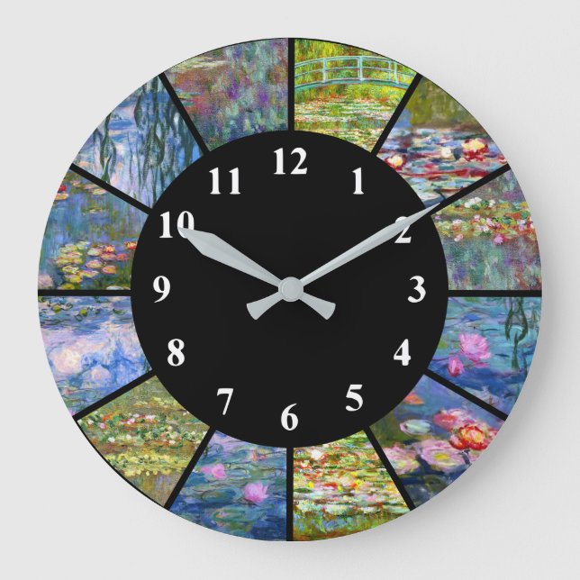 Relógio de Parede Claude Monet Ninféias Pinturas A (Frente)