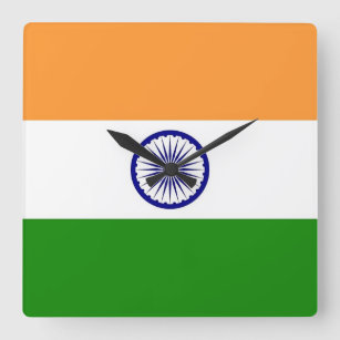 Relógio de Parede com Bandeira da Índia