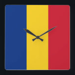 Relógio de Parede com Bandeira da Romênia<br><div class="desc">Incrível relógio de parede patriótico com Flag da Romênia. Este produto é personalizável.</div>