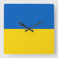 Relógio de Parede com Bandeira da Ucrânia