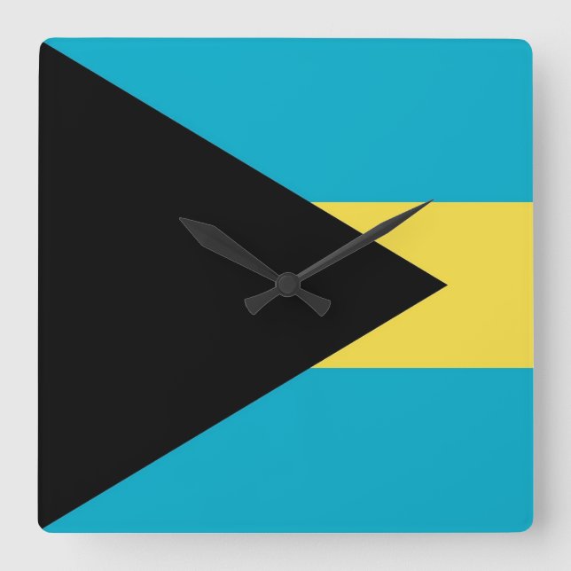 Relógio de Parede com Bandeira das Bahamas (Frente)