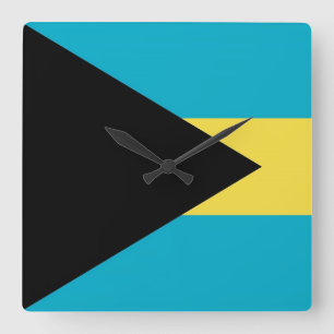 Relógio de Parede com Bandeira das Bahamas