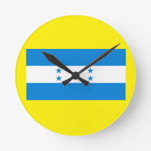 Relógio de Parede com Bandeira de Honduras