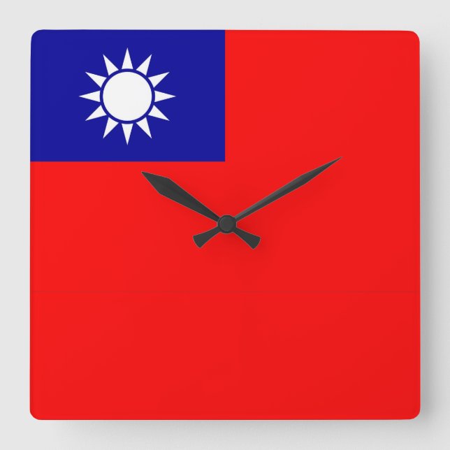 Relógio de Parede com Bandeira de Taiwan (Frente)
