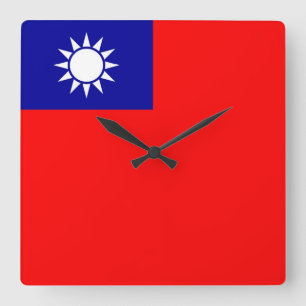Relógio de Parede com Bandeira de Taiwan