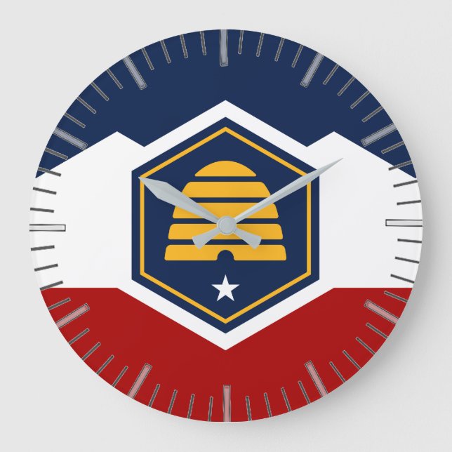 Relógio de Parede com Bandeira de Utah, EUA (Frente)