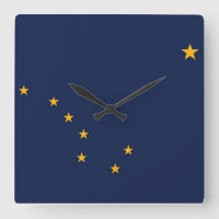 Relógio de Parede com Bandeira do Alasca, EUA