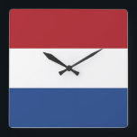Relógio de Parede com Bandeira dos Países Baixos<br><div class="desc">Incrível relógio patriótico na parede com Flag of Netherlands. Este produto é personalizável.</div>
