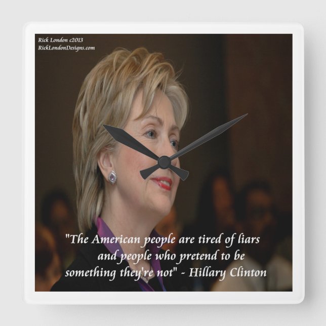 Relógio de Parede com Citação de Hillary Clinton p (Frente)