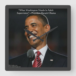 Relógio de Parede com Citação de Humor de Barack O