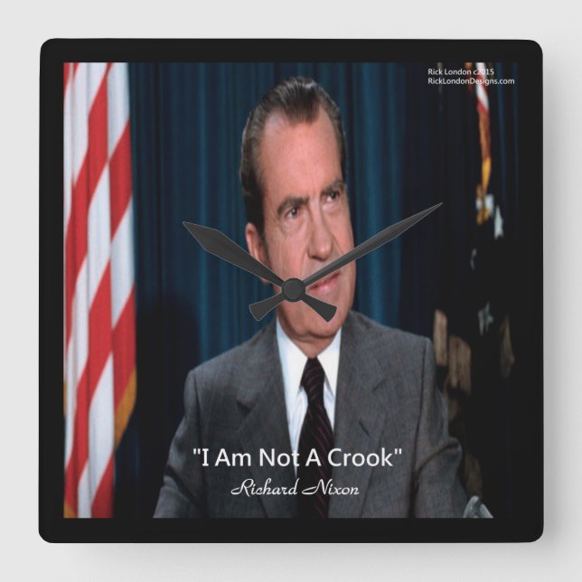 Relógio de Parede com Citação de Nixon & Não um La (Frente)