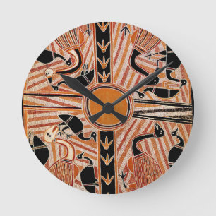 Relógio de Parede com Design Maori Tribal
