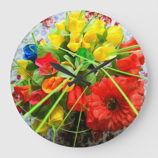 Relógio de Parede com Fundo das Flores (Frente)