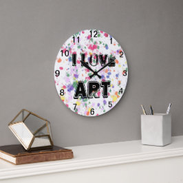 Relógio de Parede com Mancha de Pintura de Amor pe