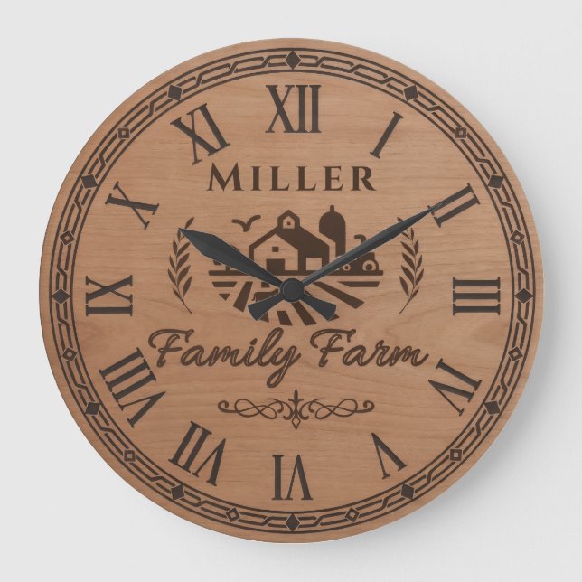 Relógio de Parede com Nome da Família Personalizad (Frente)