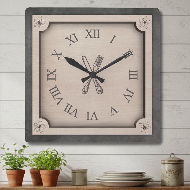 Relógio de Parede com Numerais Romanos para Cozinh (A wonderful housewarming gift or a stylish way to complete your Farmhouse Chic aesthetic)