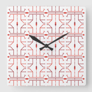 Relógio de Parede com Padrão Abstrato de Hieróglif