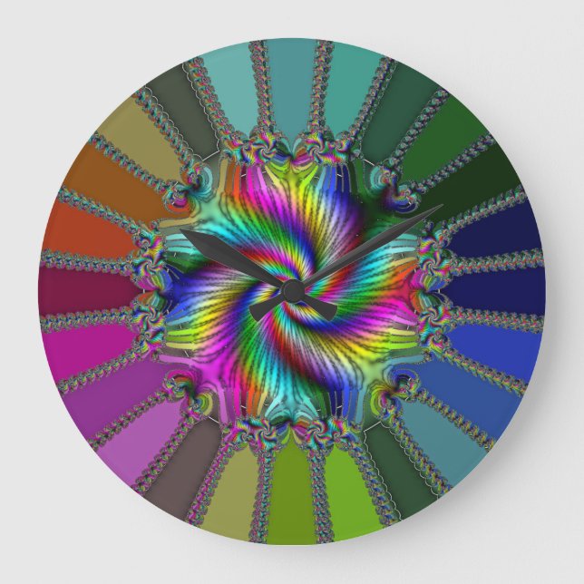 Relógio de Parede com Padrão de Mandala Colorido M (Frente)