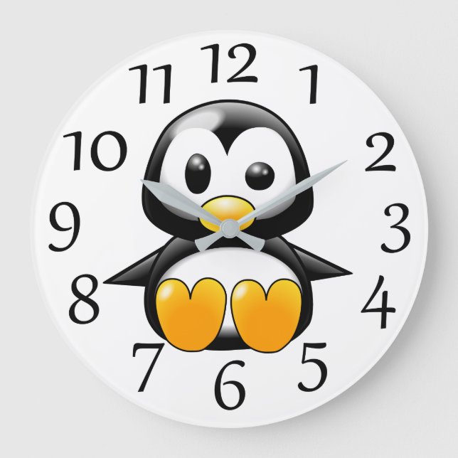 Relógio de Parede com Pinguim Fofo (Frente)