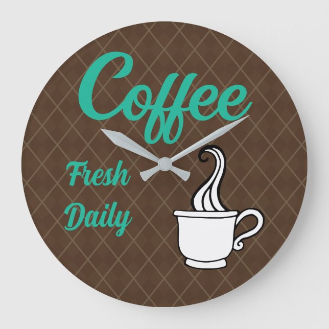 Relógio de Parede com Sinal de Café Retrô Presente (Frente)
