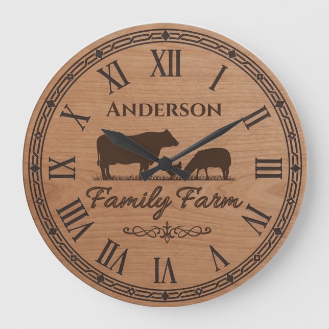 Relógio de Parede com Sobrenome Personalizado da F (Frente)