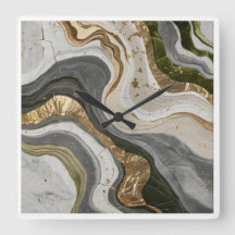 Relógio de parede com sonhador design de mármore v