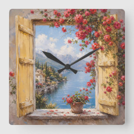 Relógio de Parede com Vista do Lago Italiano