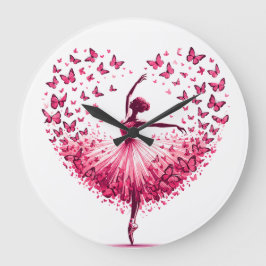 Relógio de Parede Coração de Bailarina Borboleta R