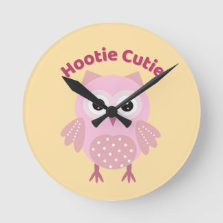 Relógio de Parede Coruja Rosa Hootie Cutie