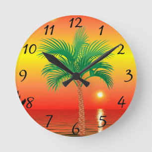 Relógio de Parede da Árvore Palm