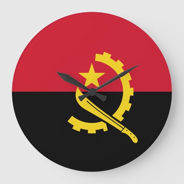 Relógio de Parede da Bandeira Angola (Frente)