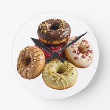 Relógio de Parede da Cozinha de Donuts Gourmet | P