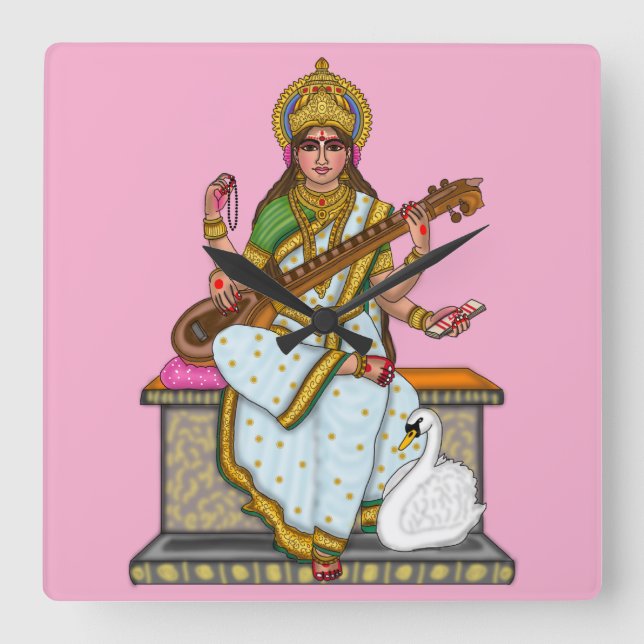 Relógio de Parede da Deusa Saraswati (Frente)