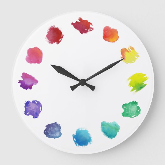 Relógio de Parede da Paleta de Aquarelas do Artist (Frente)
