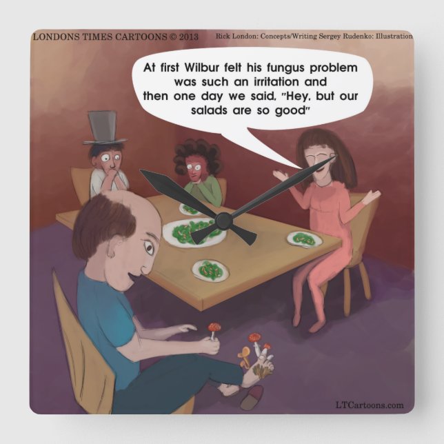 Relógio de Parede da Praça da Salada Engraçado (Frente)