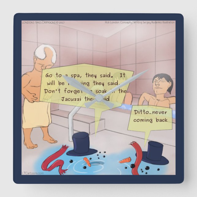 Relógio de Parede da Praça Snowman de Londres rick (Frente)