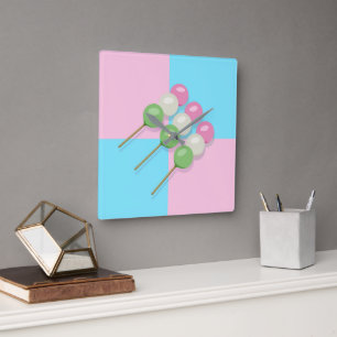 Relógio de Parede Dango Vermelhos-Rosa Pastel