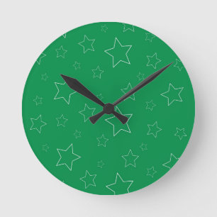 Relógio de Parede das Estrelas Verdes