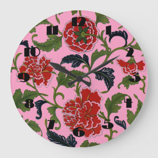 Relógio de Parede das Flores Chinesas